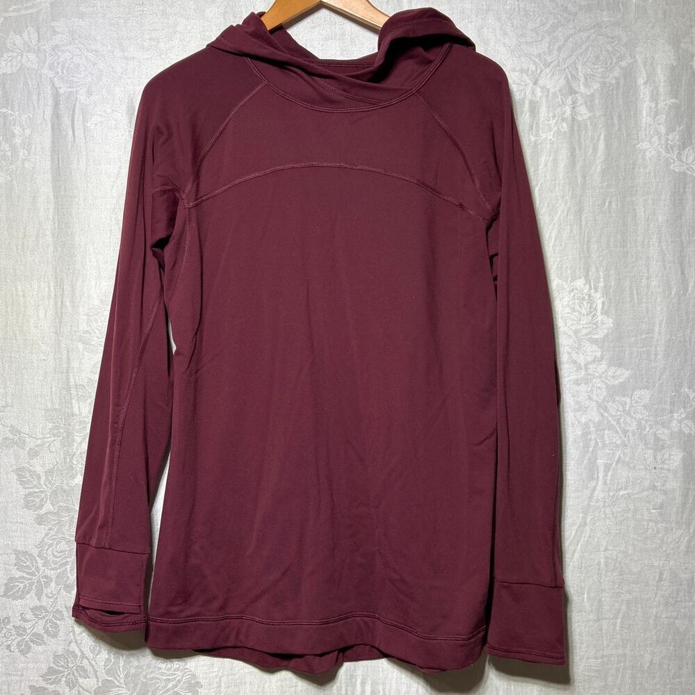 Duluth Performance Top Small Burgundy Hooded Fleece Lined Base Layer Hot Noga